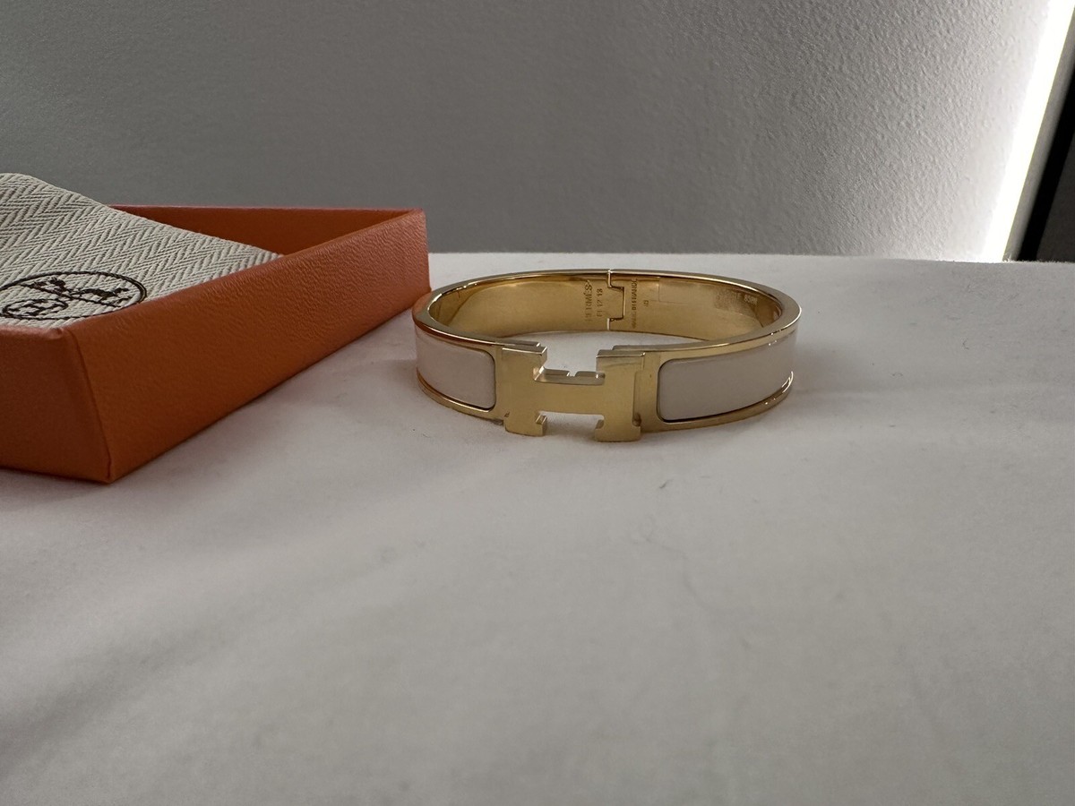 Hermes Clic H bracelet crème yellow gold, pm | eBay