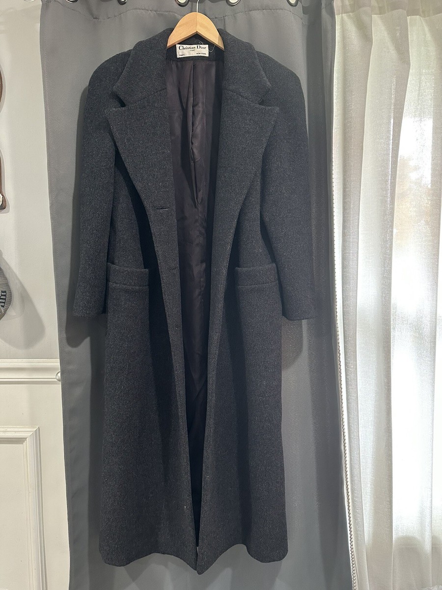 Vintage 90's Christian Dior Boutique Paris wool Coat Jacket, 50in