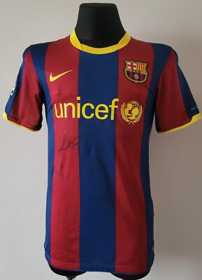 Barcelona 2010 - 2011 Home football Nike shirt #10 Messi Avtograph