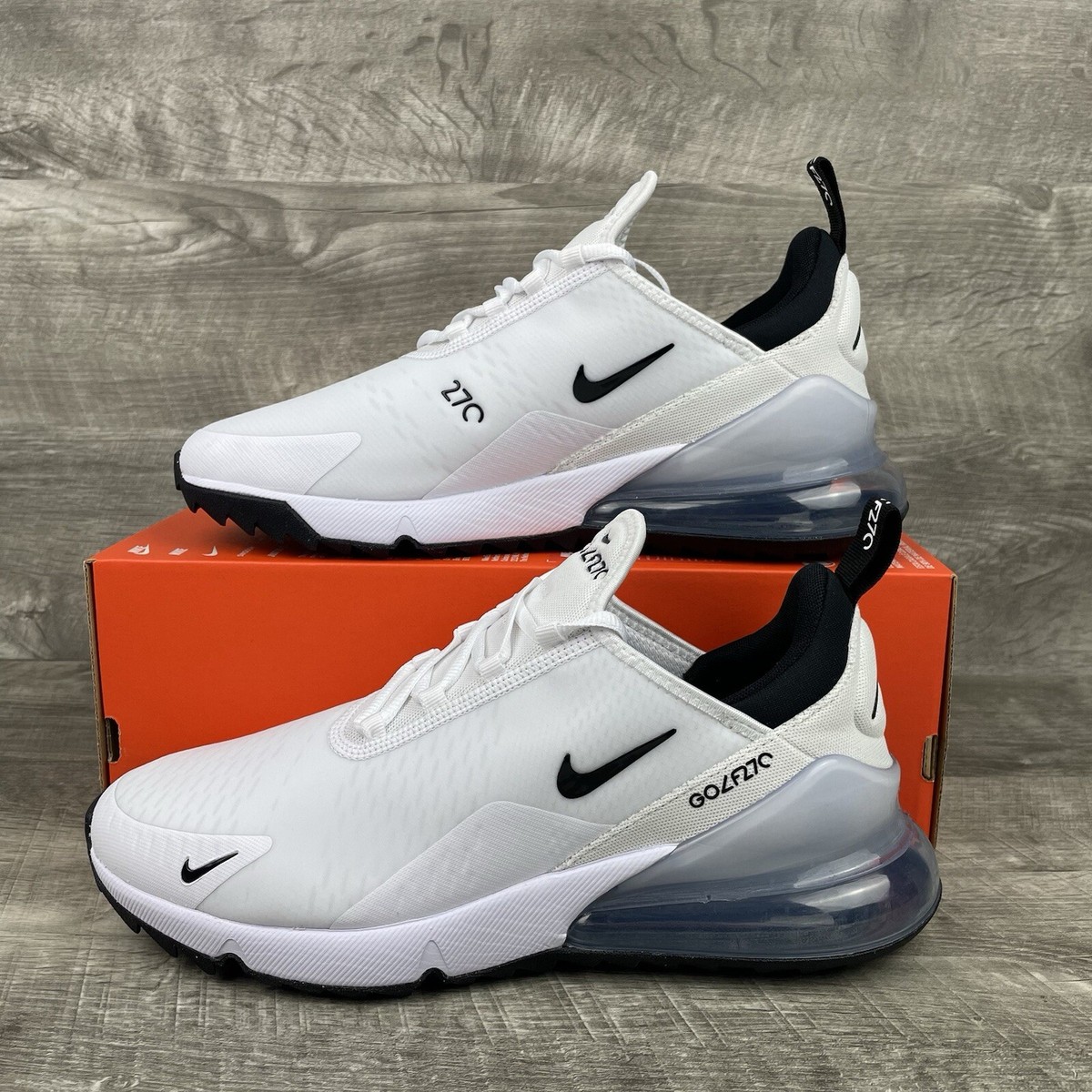 Nike Air Max 270 Golf Shoes Men's Size 14 US White Black CK6483