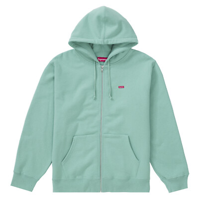 Supreme Small Box Zip Up Hooded Sweatshirt Dusty Aqua | eBay