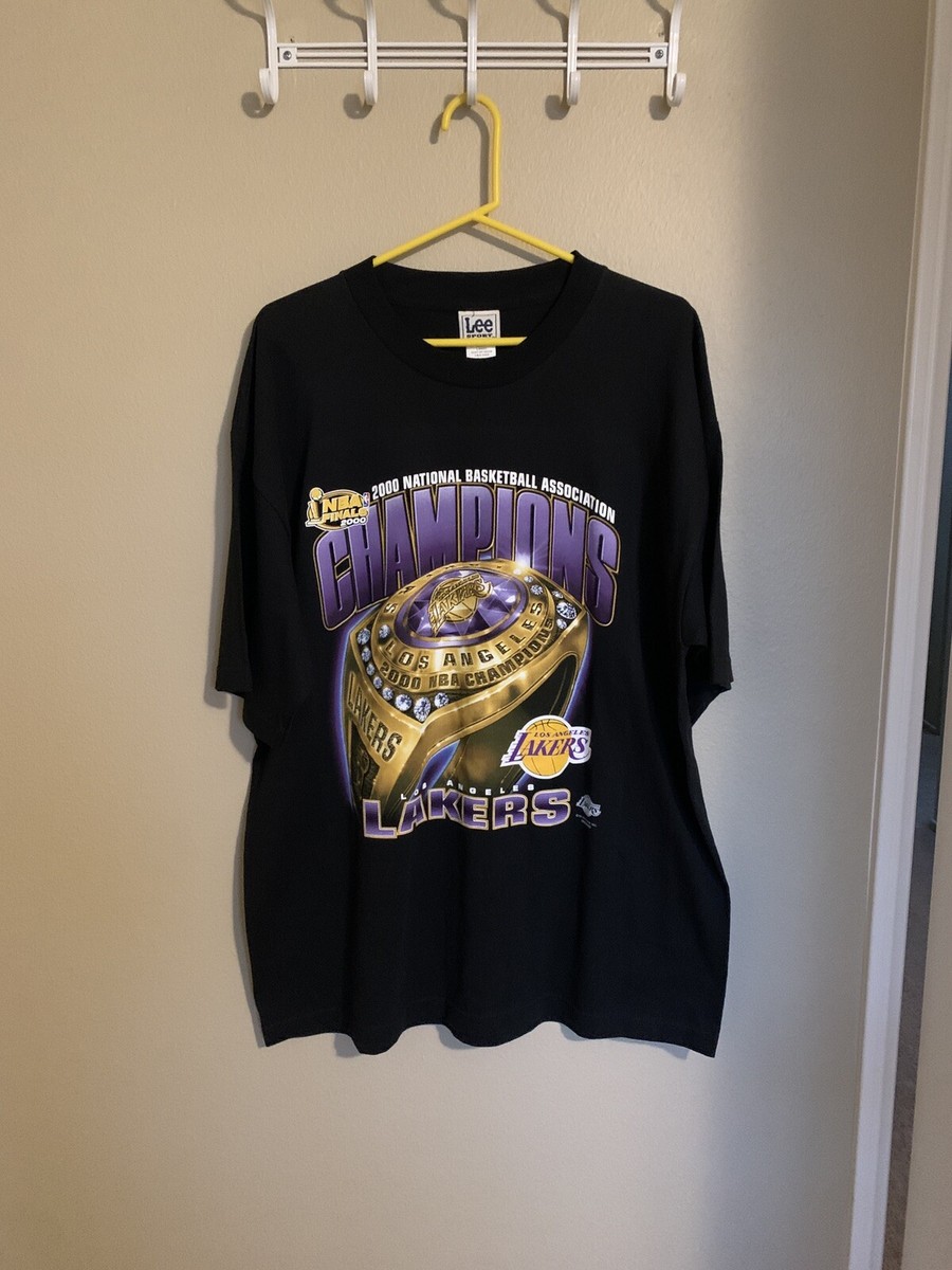 Men Vintage 2000 NBA Finals Champions LA Lakers T-Shirt Lee Sport