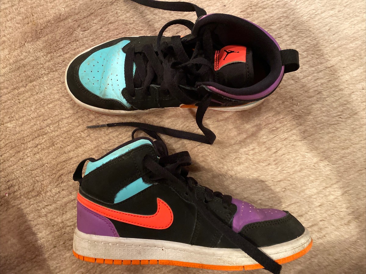 Nike Air Jordan 1 Mid Candy 13C Mismatch Orange Purple 640734-083