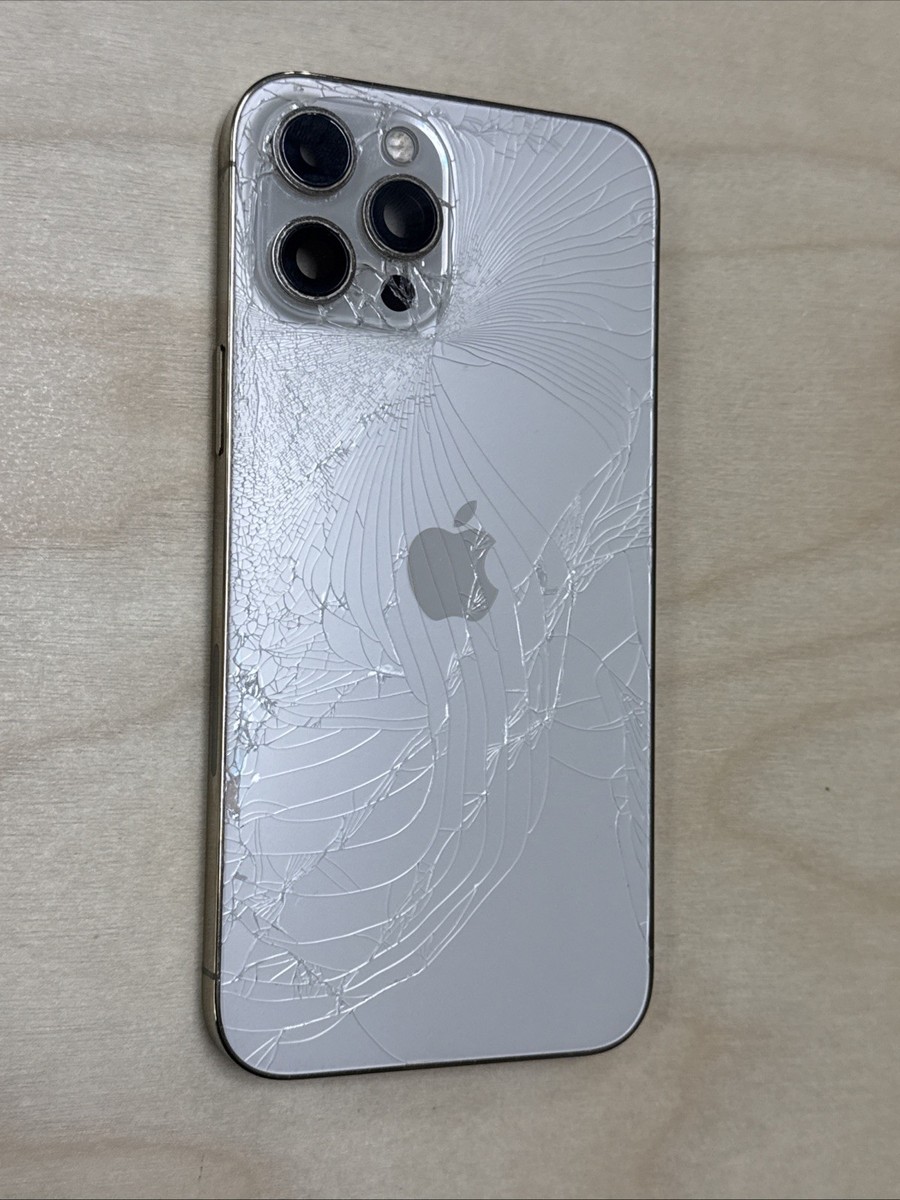 CRACKED iPhone 12 Pro Max Housing Replacement Gold With Small