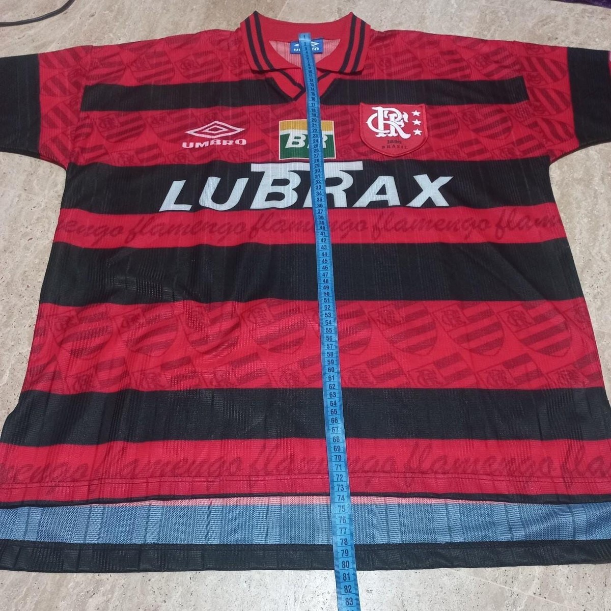 Vtg Umbro Flamengo Lubrax Football Brazil Soccer 90s Home Jersey