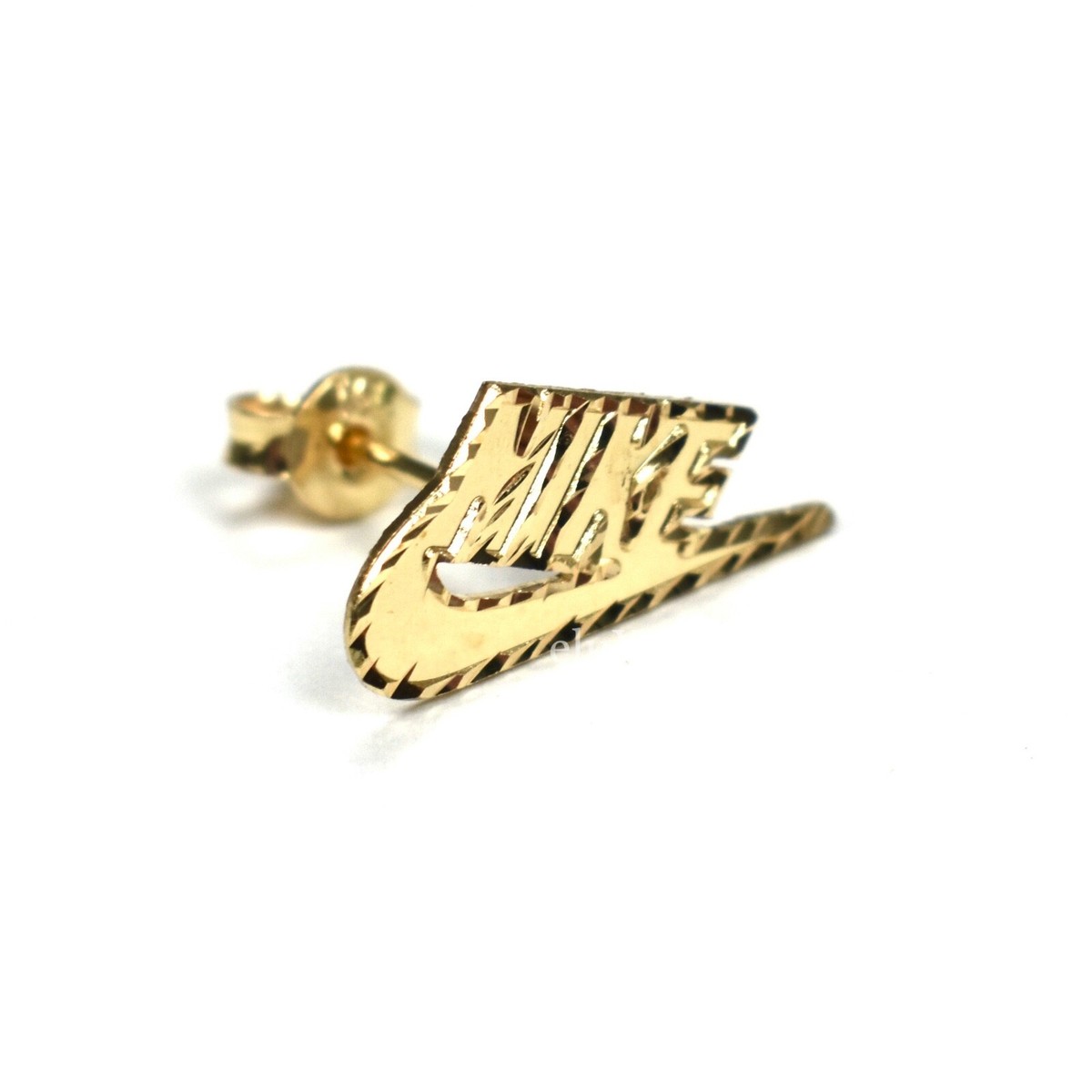 NWT Supreme NY Nike 14k Solid Gold Swoosh Logo Earring Men's FW18
