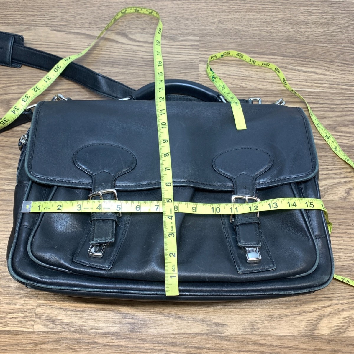 Vintage Coach Black Leather Laptop Briefcase Shoulder Bag J23-5237