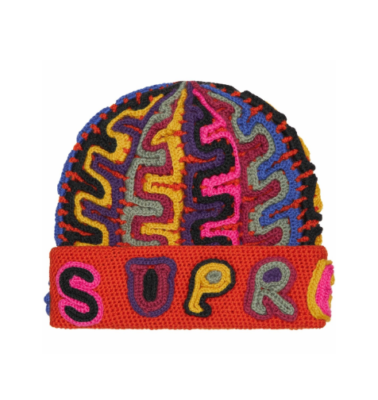 Supreme Yarn Applique Beanie Dark Orange Red In Hand Ships Fast