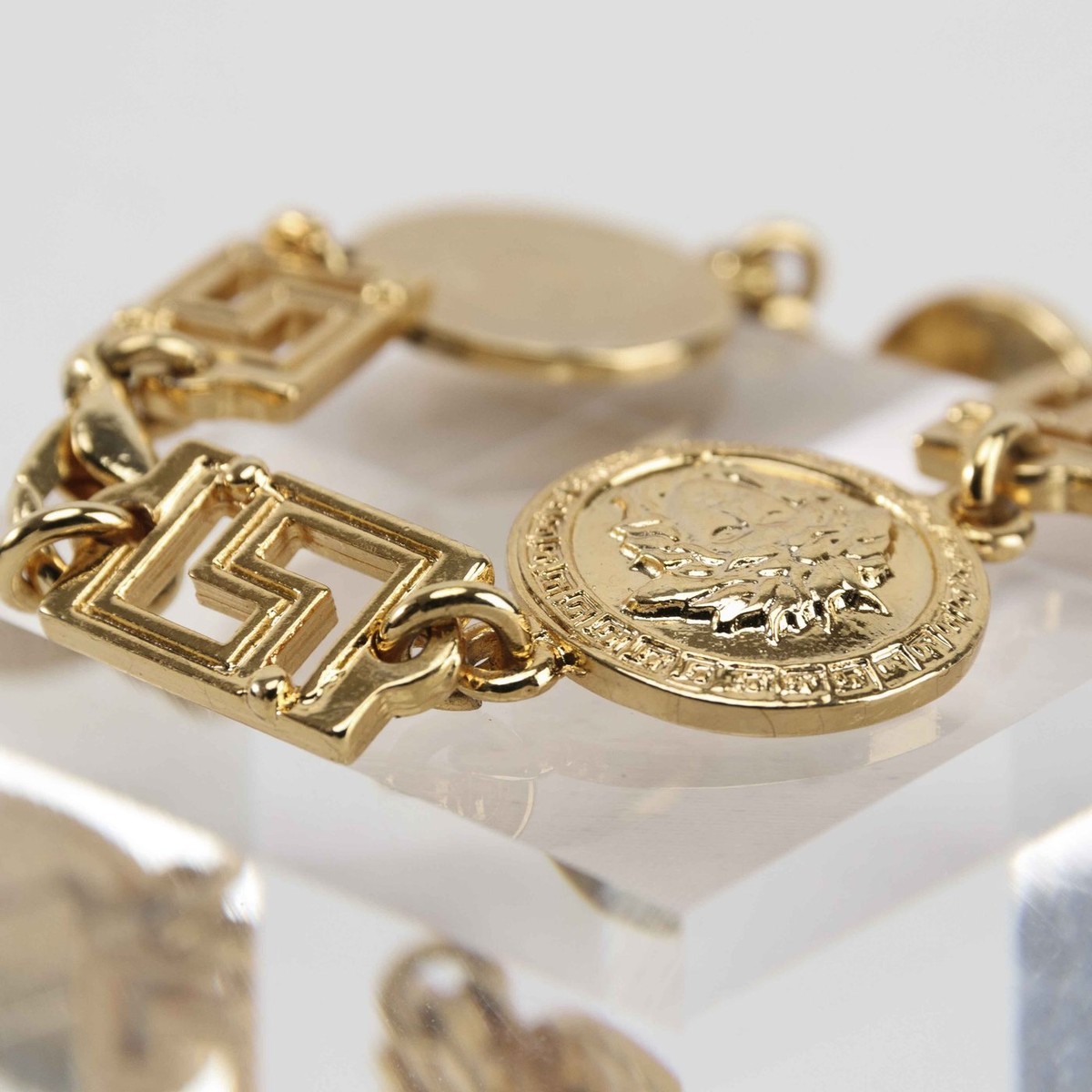 Vintage Gianni Versace Medusa Head Coin Bracelet – Gold-Tone | eBay