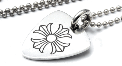 Authentic [Chrome Hearts] Guitar Pick F*cker / CH Plus Necklace