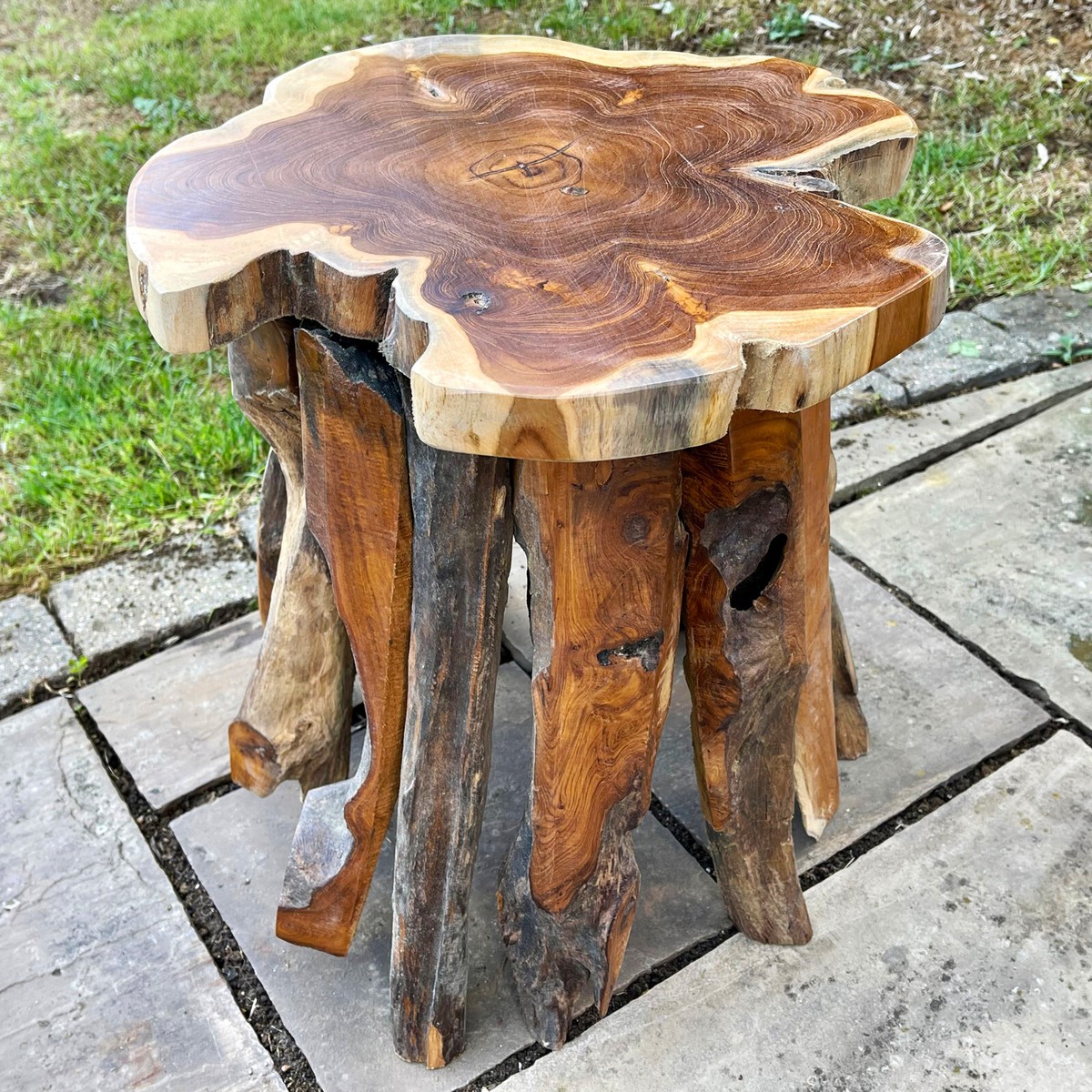 Driftwood Root Drinks Table Side End Furniture Rustic Vintage Wood