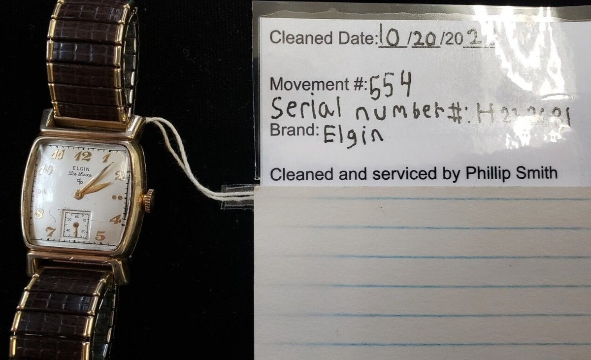 1950 Vintage 10K Rolled Gold Plate Elgin de-luxe wrist watch