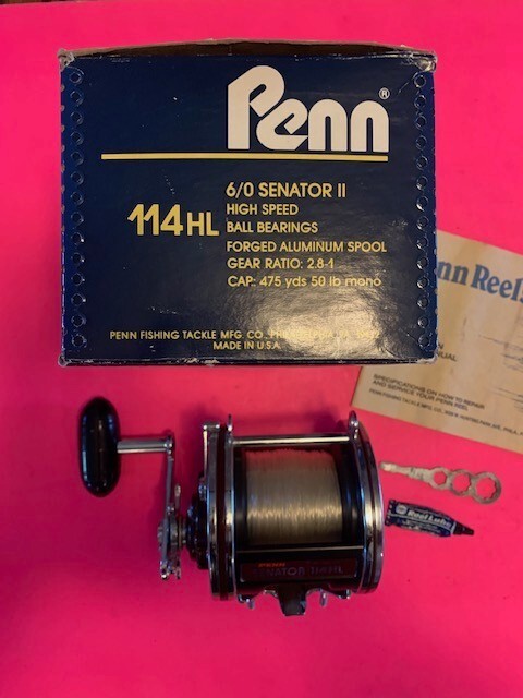 VINTAGE PENN SPECIAL SENATOR 114HL 6/0 FISHING REEL WITH ORIGINAL