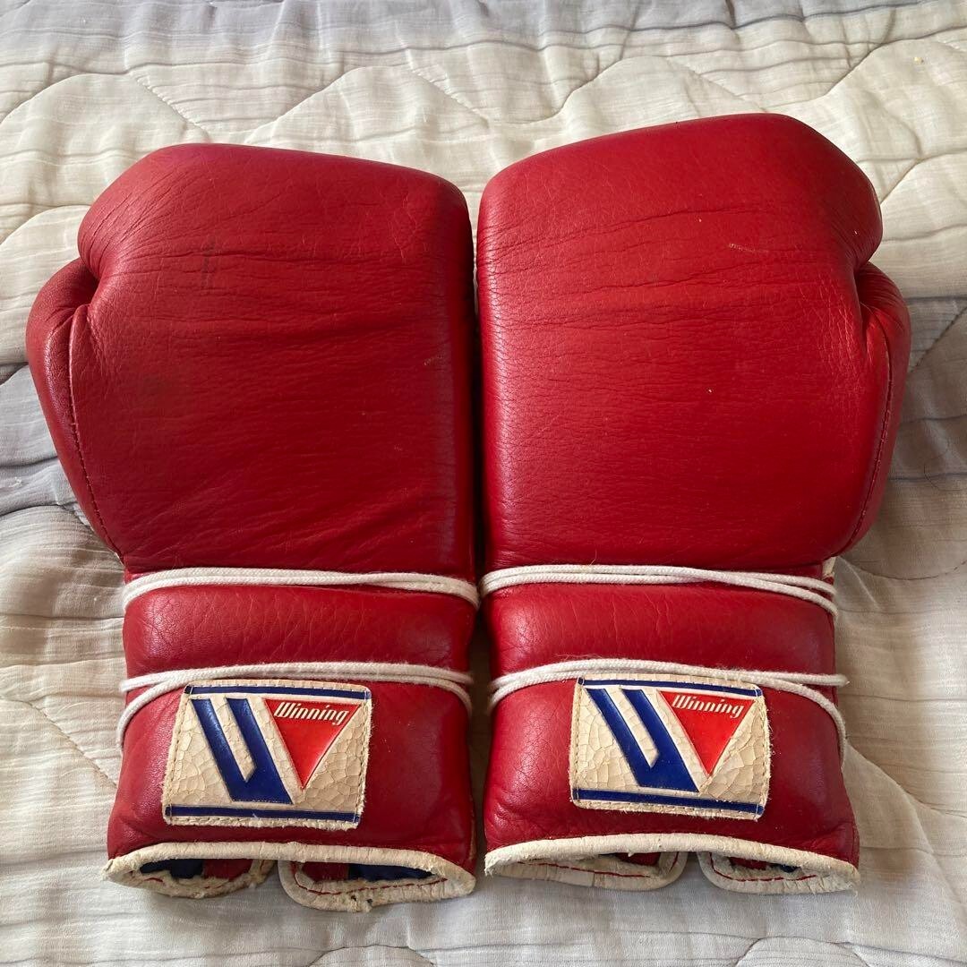 Winning Vintage Boxing Gloves 12oz Red Rare Lace-up type JAPAN | eBay