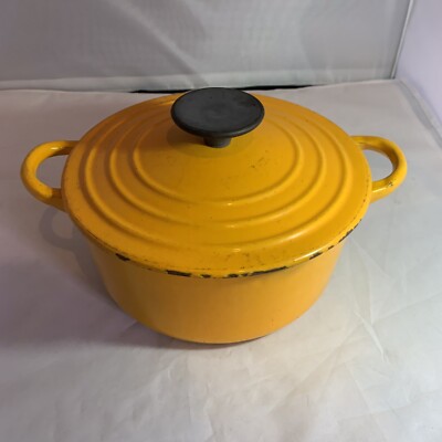 Vintage Le Creuset Dutch Oven B (2 Qt) Yellow Casserole Enameled