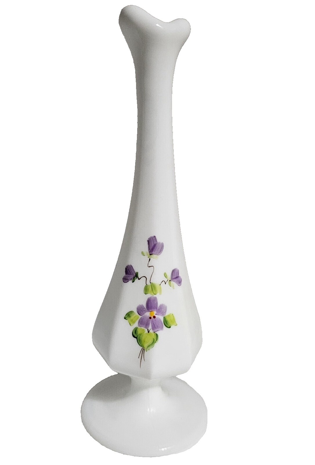 FENTON 花柄 カスタードサテンガラス 2つセット 1匹耳負傷 FENTON 花柄