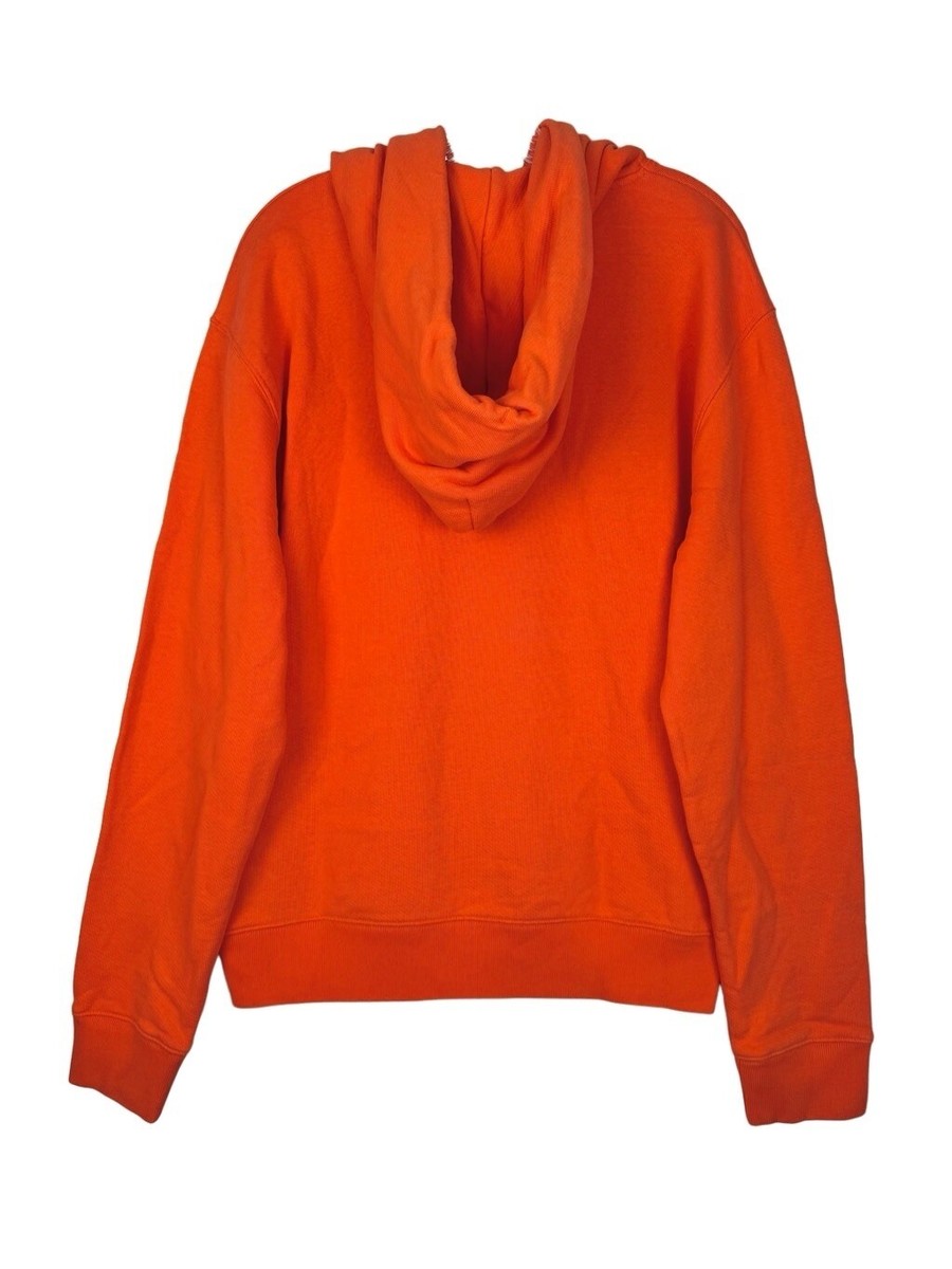 Off-White Virgil Abloh 2013 Orange Hoodie XL Black Logo Hand Signs