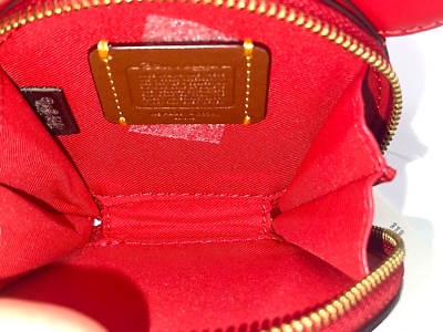 COACH X Disney Parks Mickey Mouse Red Leather Coin Purse Ears Case