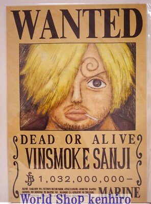 ONE PIECE WANTED POSTER VINSMOKE SANJI OFFICIAL MUGIWARA STORE