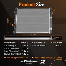 Car Radiator DNA MOTORING Front OE Style Aluminum Radiator