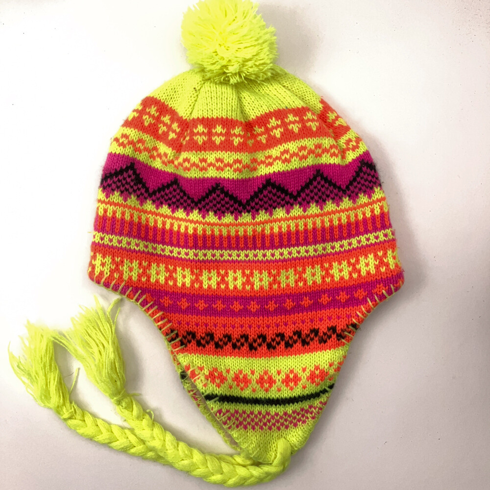 Bright Neon Colors Thin Knit Winter Ear Flap Trapper Hat | eBay