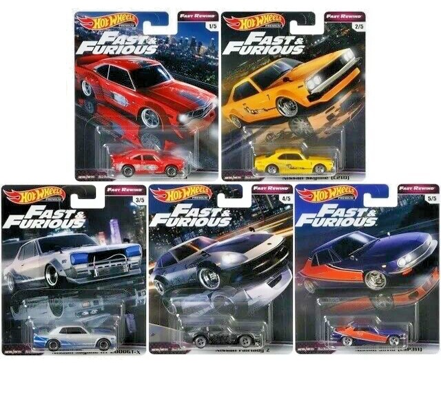 2019 Hot Wheels Fast & Furious Premium Fast Rewind Complete Set of
