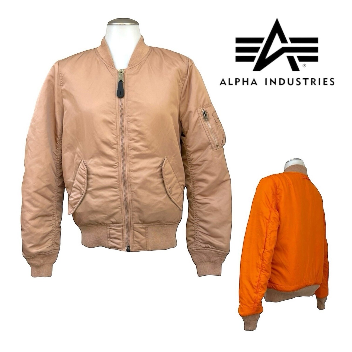 Vintage 90s ALPHA INDUSTRIES Womens XS Bomber Jacket Reversible