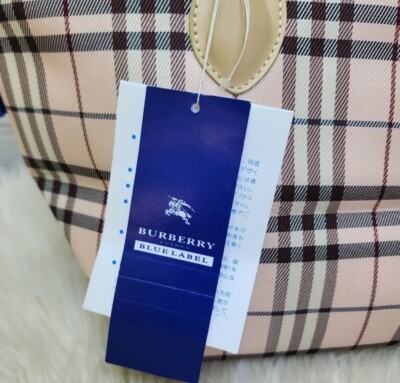 NWT Burberry Blue Label Pink Nova Check Mini Tote Rare | eBay