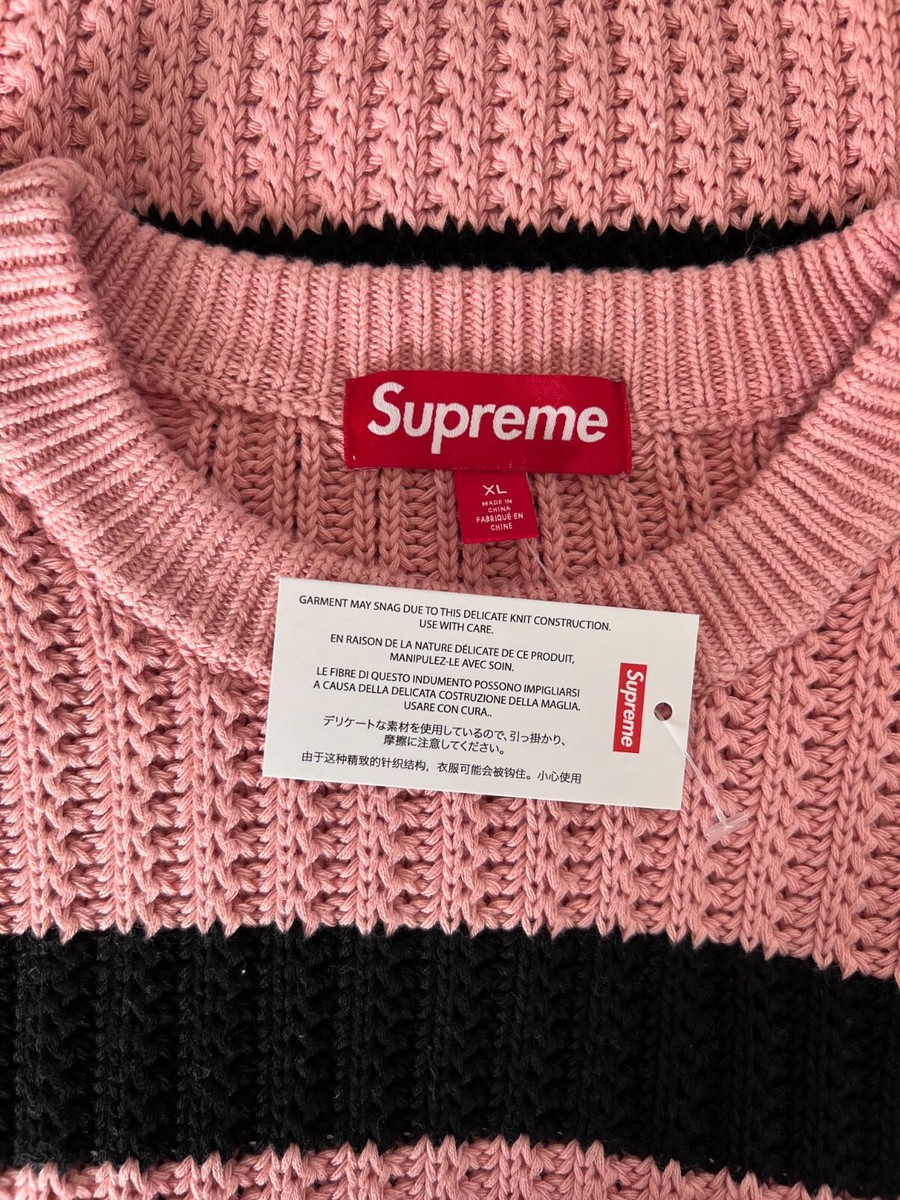 Supreme Loose Gauge Small Box Logo Sweater - Size XL - Pink Stripe