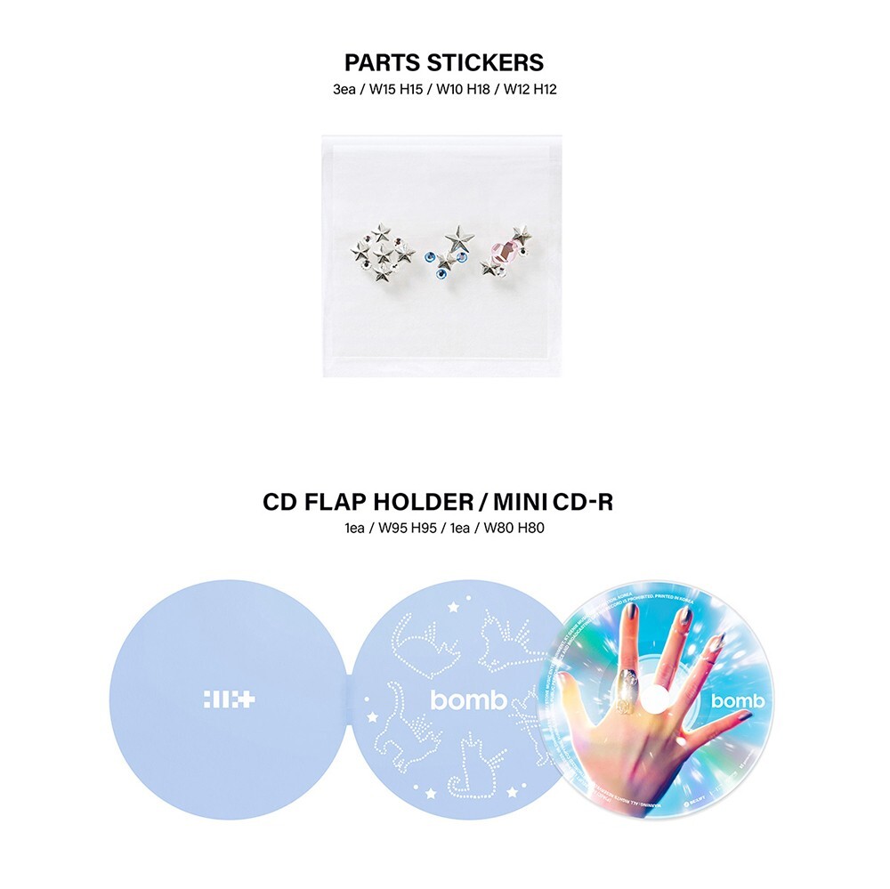 ILLIT BOMB 3rd Mini Album MERCH Ver/Mini CD+Earphones+3Sticker+5