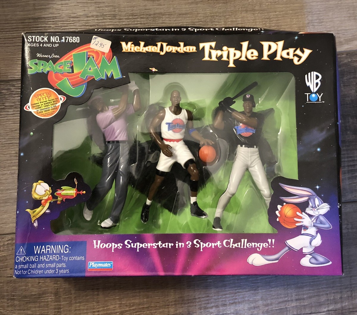 SPACE JAM MICHAEL JORDAN TRIPLE PLAY SUPERSTAR in 3 SPORTS