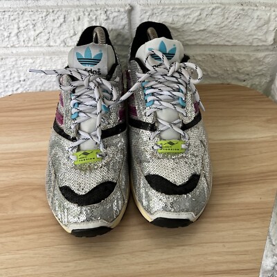 Adidas Originals ZX 4000 Sequin Sneakers Women's Size 6 Silver
