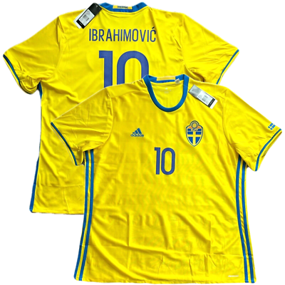 2016/17 Sweden Home Jersey #10 Ibrahimovic 2XL adidas Soccer Euro