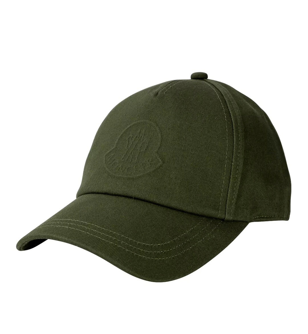 Moncler Hat Baseball Cap Olive Green Size L Large Raised Logo