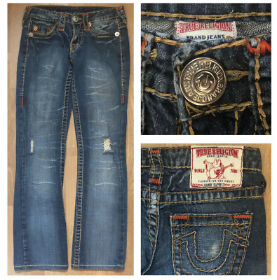 TRUE RELIGION JOHNNY SUPER T SKINNY Women's Low Rise Thick Stitch