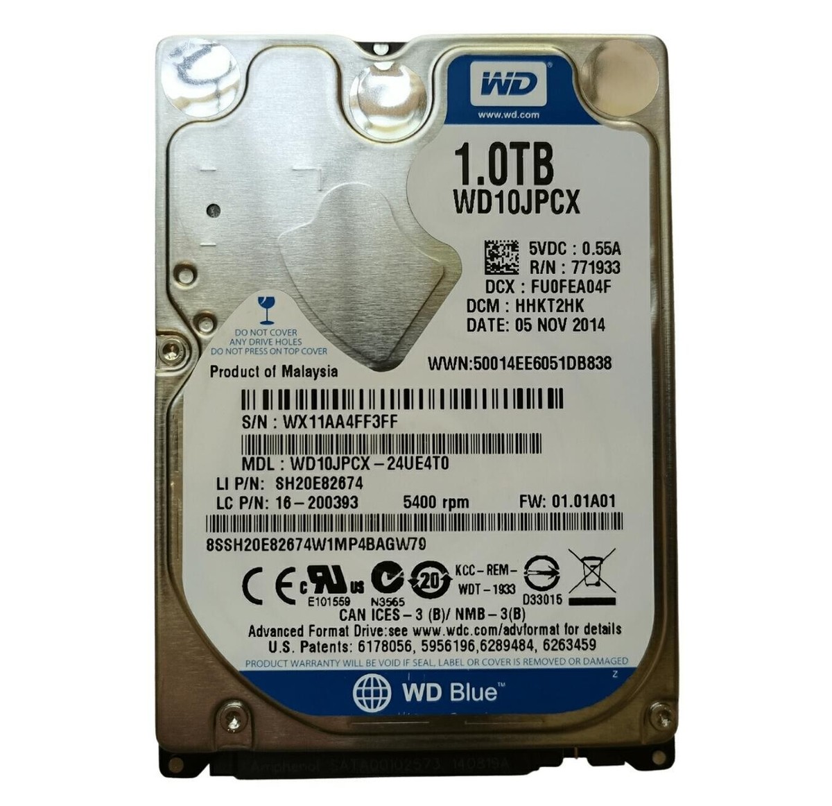 Western Digital 1TB WD10JPCX 5400RPM SATA 2.5