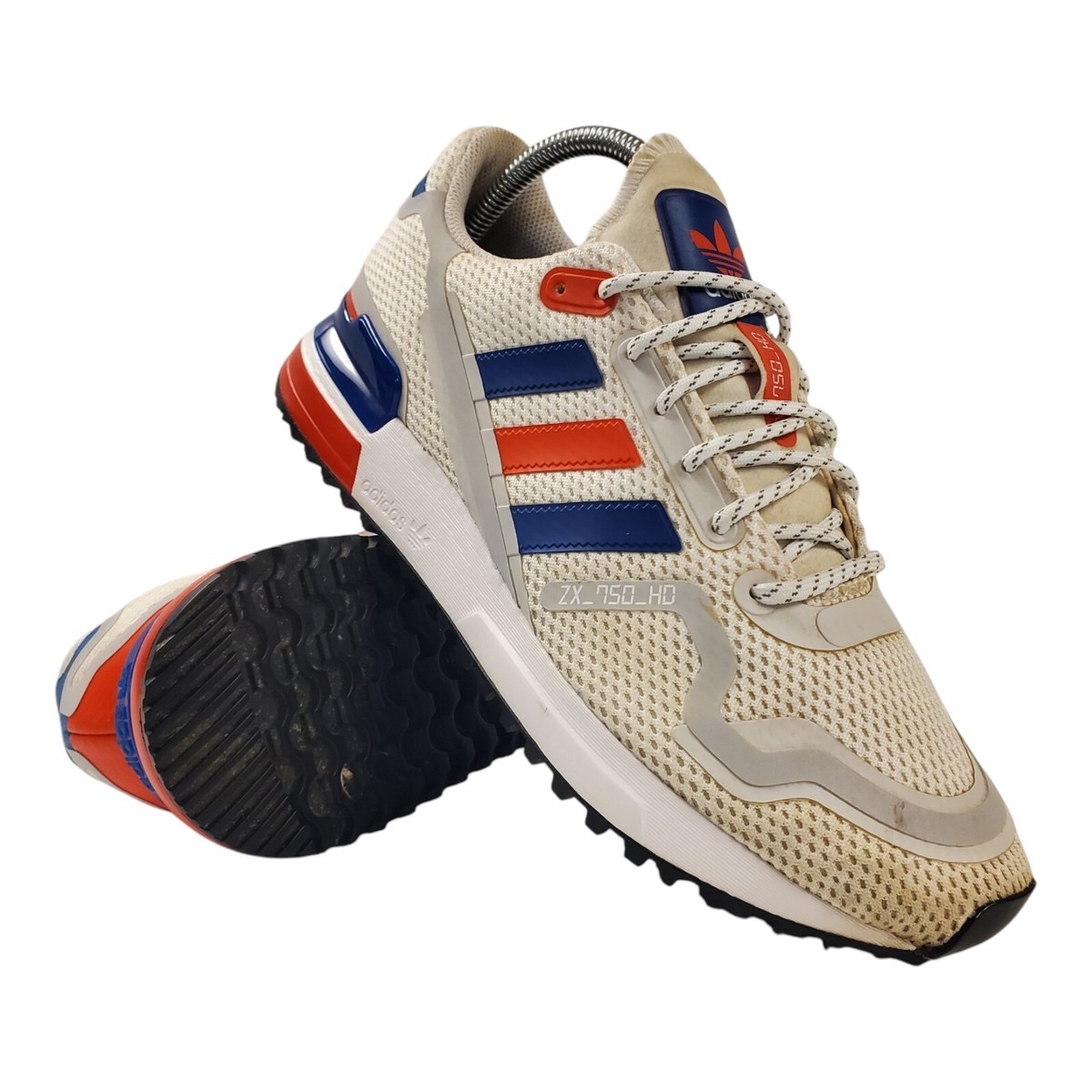 ADIDAS Shoes ZX 750 HD Mens Size 9 White COLLEGIATE ROYAL RED