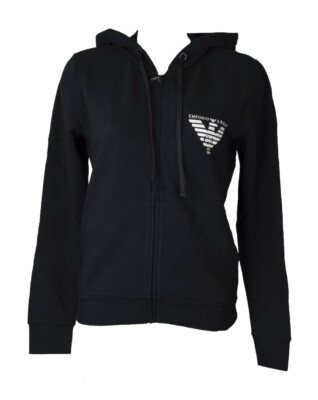 EMPORIO ARMANI women's sweatshirt open shirt with zip long sleeve