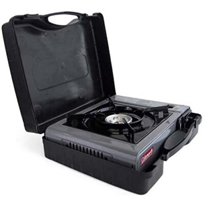Coleman Portable 1-Burner Butane Gas Stove with Carry Case, Gray