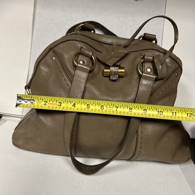 YSL Yves Saint Laurent BrownLeather Large Muse Bag Key Lock