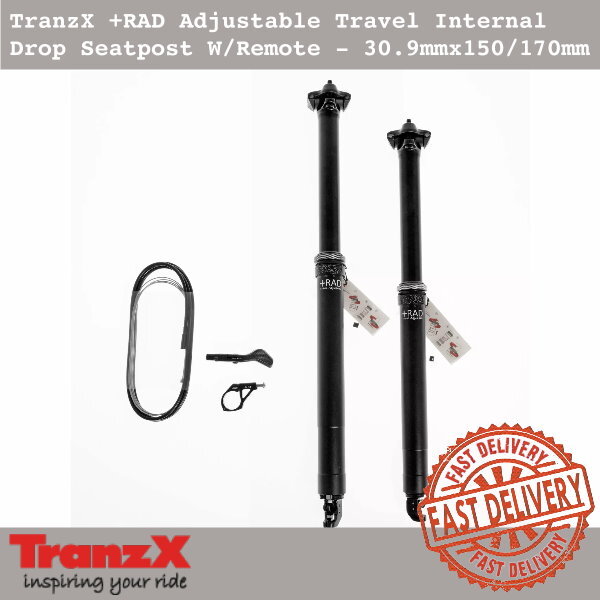 TranzX +RAD Adjustable Travel Internal Drop Seatpost W/Remote