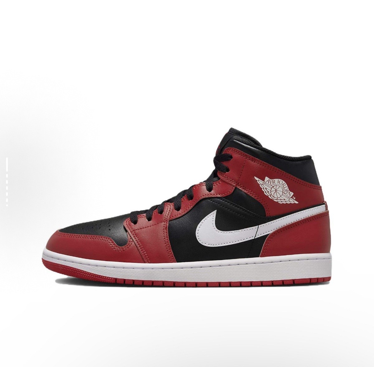 Nike Air Jordan 1 Mid Shoes Black Gym Red White DQ8426-061 Men's