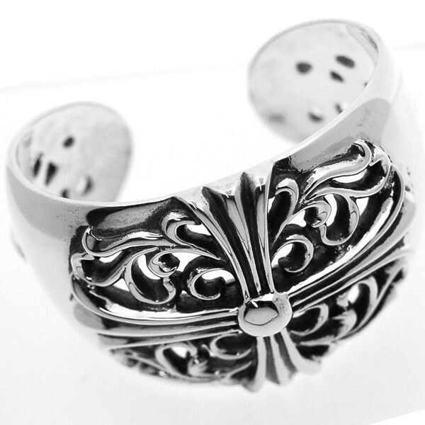 Authentic [Chrome Hearts] WIDE CUFF BANGLE / DOUBLE B RING