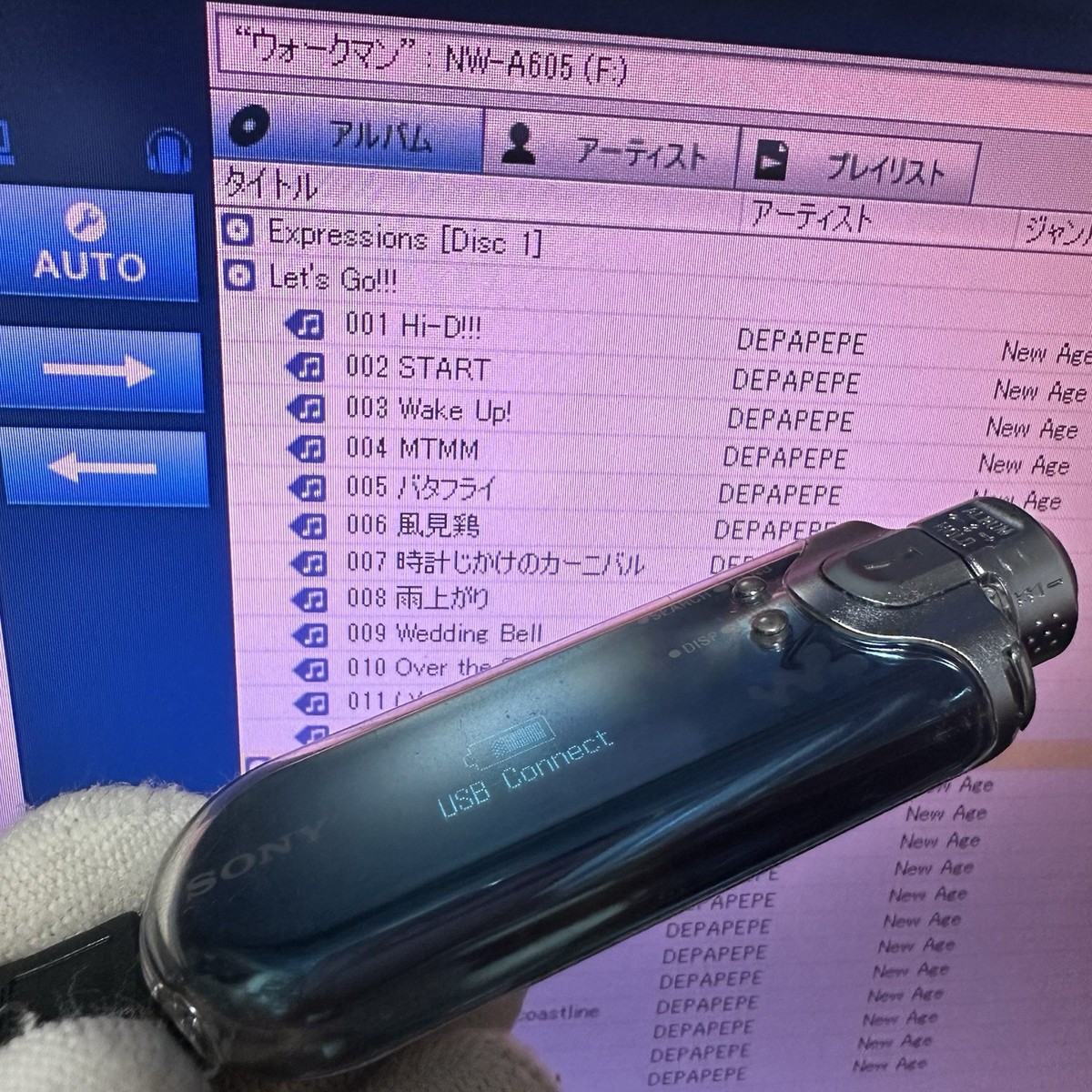 美品 WALKMAN NW-E405 512MB パープル 本体 充電ケーブル 美品 WALKMAN