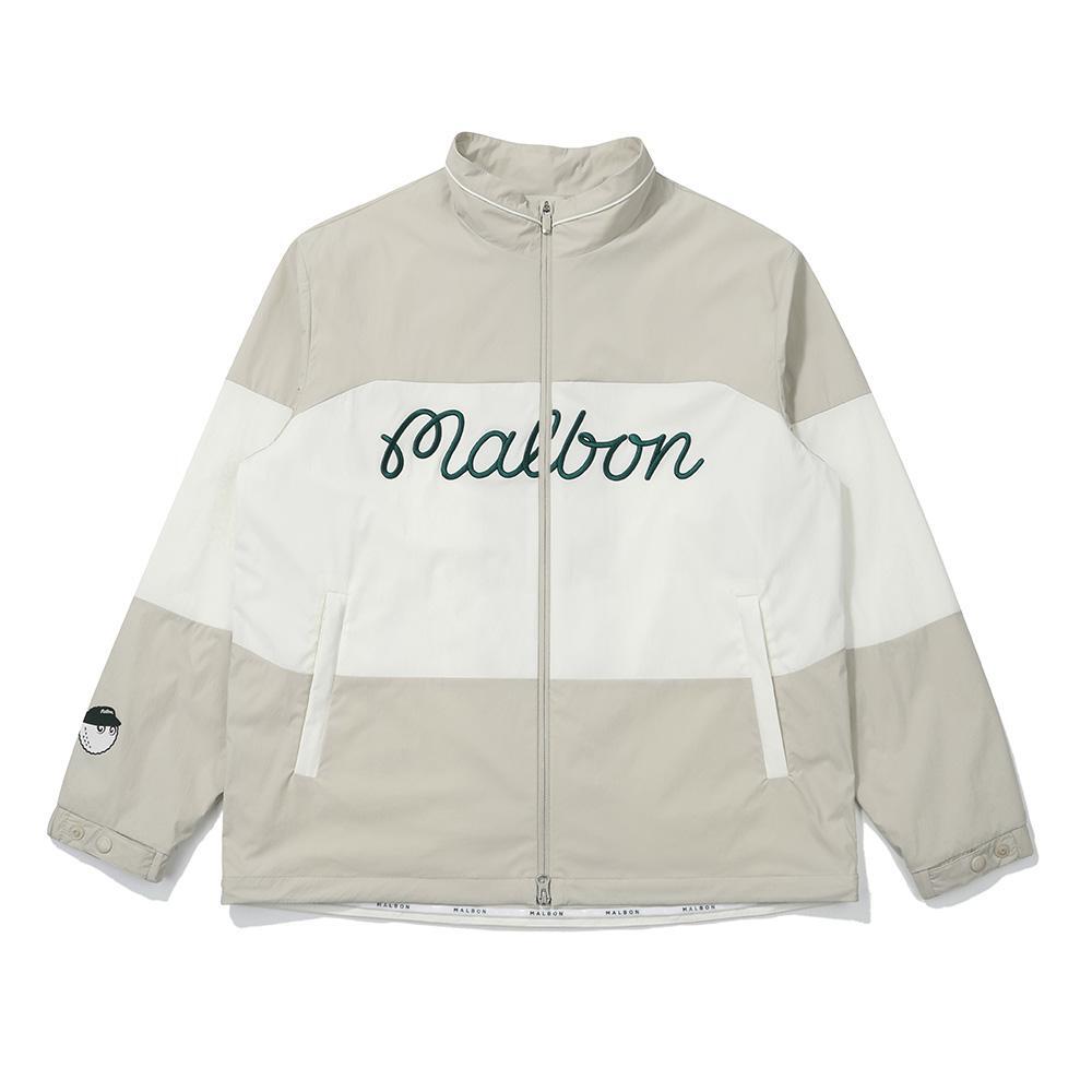 Genuine Malbon Golf Malbon Color Block Jacket GREYISH BEIGE (MAN