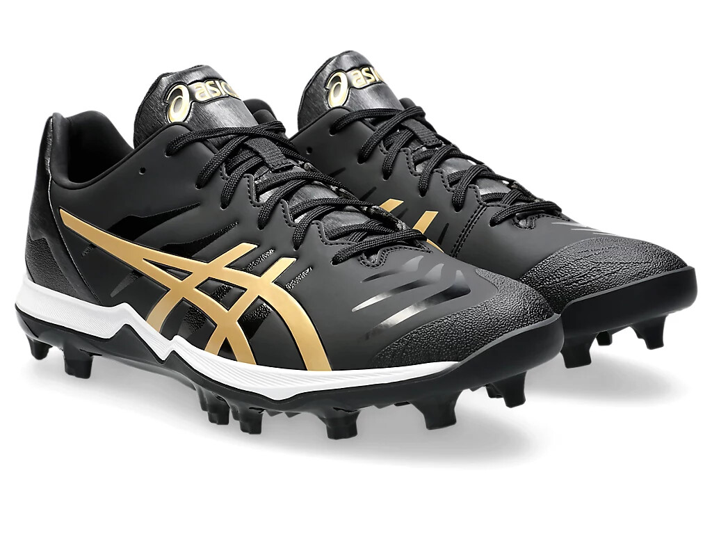ASICS GOLDSTAGE FANG 1121A067 001 Black Rich Gold Baseball Cleats
