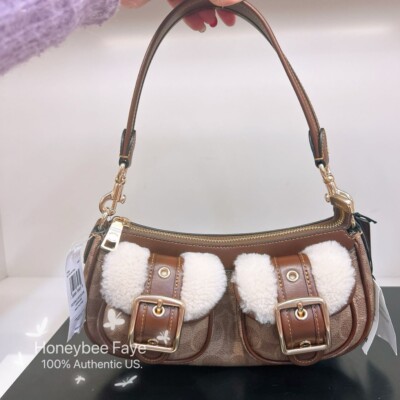NWT Coach Ashton Bag CY658 shearling/cow print ccc83 Winner gifts