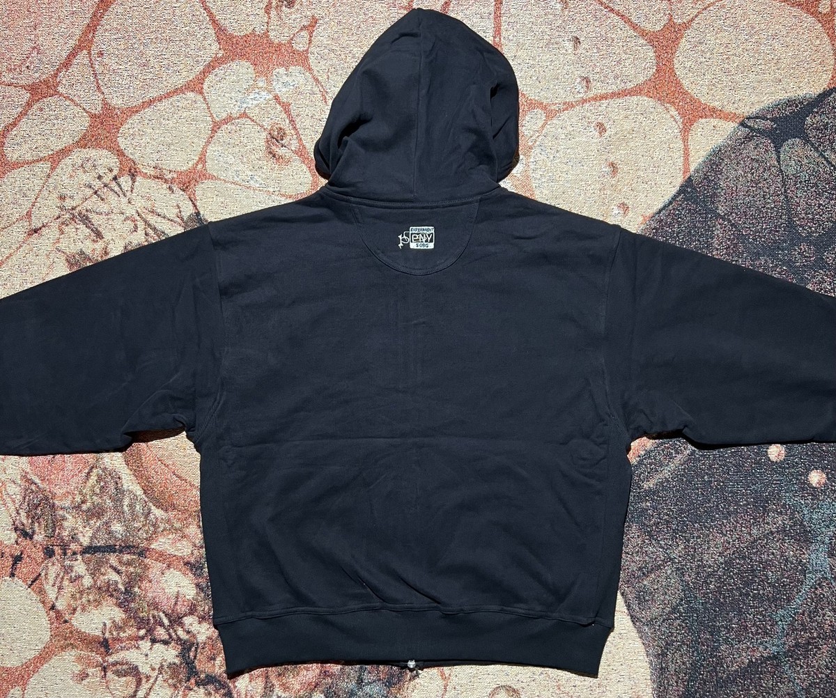 PUNKANDYO P&Y Zip Up Hoodie Hooded Sweatshirt Black Size Large