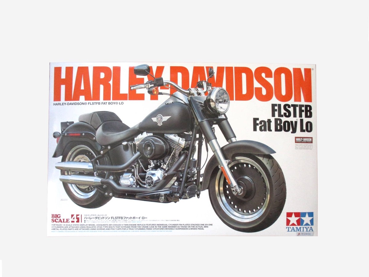 Tamiya 1/6 Scale #16041 HARLEY DAVIDSON FLSTFB Fat Boy Lo Model