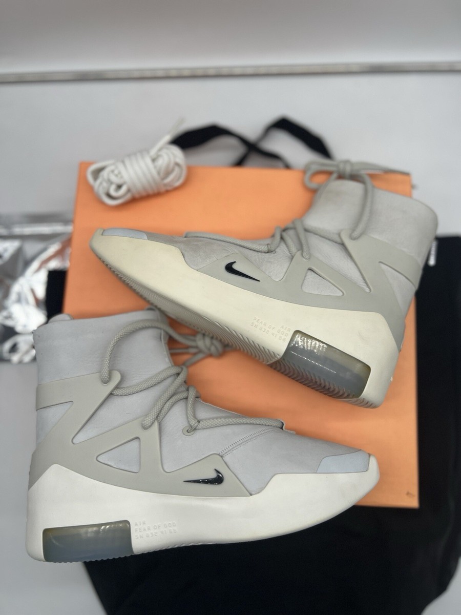 Size 7.5 - Nike Air Fear Of God 1 Light Bone White Gray Jerry